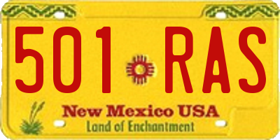 NM license plate 501RAS