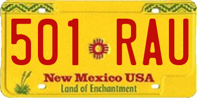 NM license plate 501RAU