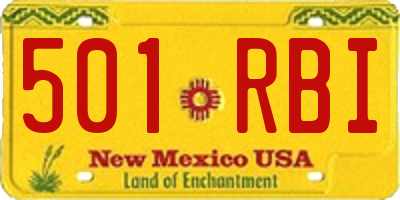 NM license plate 501RBI
