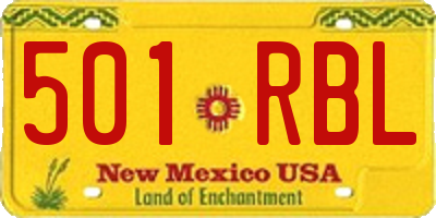 NM license plate 501RBL