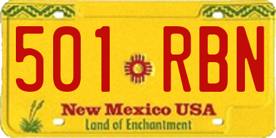 NM license plate 501RBN