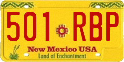 NM license plate 501RBP