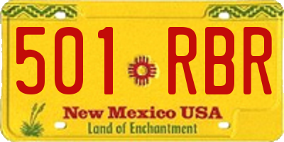 NM license plate 501RBR