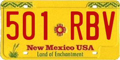 NM license plate 501RBV
