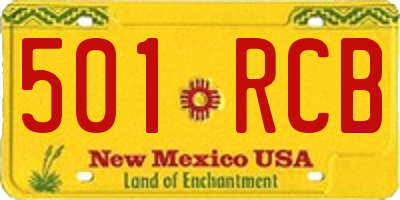NM license plate 501RCB