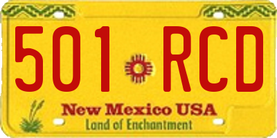 NM license plate 501RCD