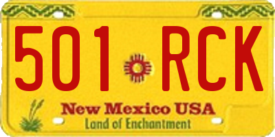 NM license plate 501RCK