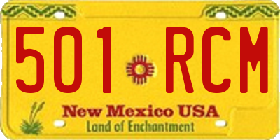 NM license plate 501RCM