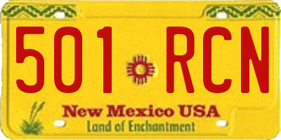 NM license plate 501RCN