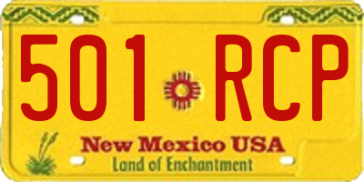 NM license plate 501RCP