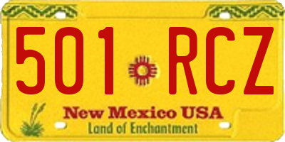 NM license plate 501RCZ