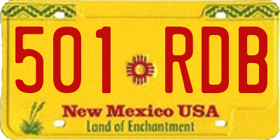NM license plate 501RDB