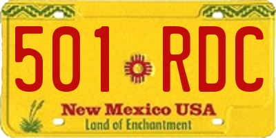 NM license plate 501RDC