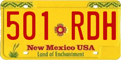 NM license plate 501RDH