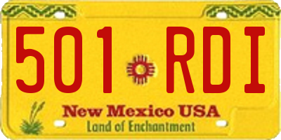 NM license plate 501RDI