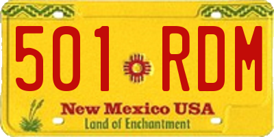 NM license plate 501RDM
