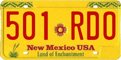 NM license plate 501RDO