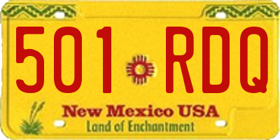 NM license plate 501RDQ