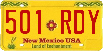 NM license plate 501RDY