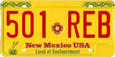 NM license plate 501REB