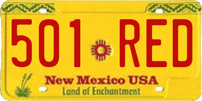 NM license plate 501RED