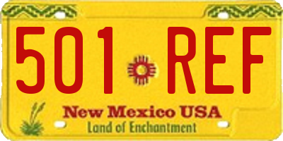 NM license plate 501REF