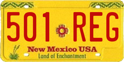 NM license plate 501REG
