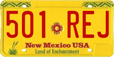 NM license plate 501REJ