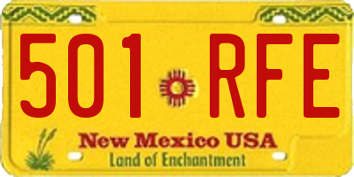 NM license plate 501RFE