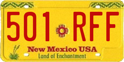 NM license plate 501RFF