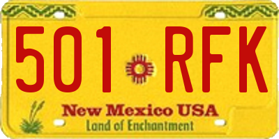 NM license plate 501RFK