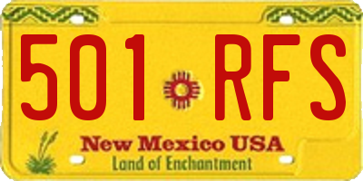 NM license plate 501RFS