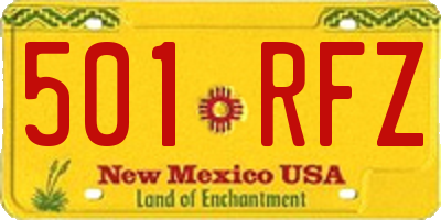 NM license plate 501RFZ