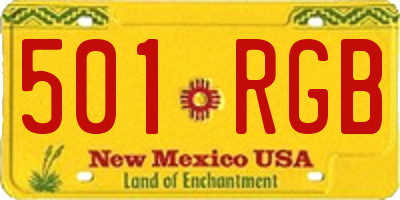 NM license plate 501RGB