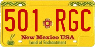 NM license plate 501RGC