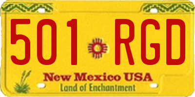 NM license plate 501RGD