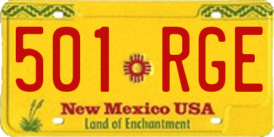 NM license plate 501RGE