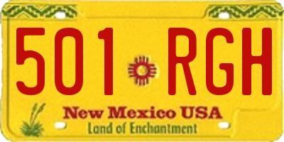 NM license plate 501RGH