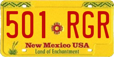 NM license plate 501RGR