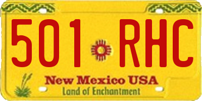 NM license plate 501RHC