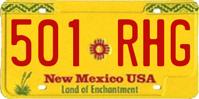 NM license plate 501RHG
