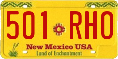 NM license plate 501RHO