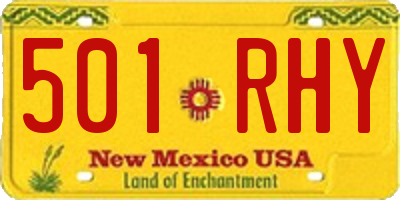 NM license plate 501RHY