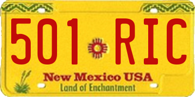 NM license plate 501RIC