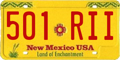 NM license plate 501RII