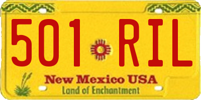NM license plate 501RIL