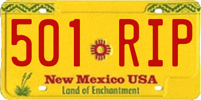 NM license plate 501RIP