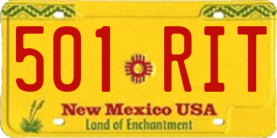NM license plate 501RIT