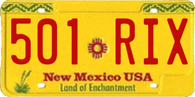 NM license plate 501RIX