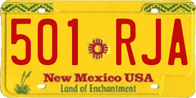 NM license plate 501RJA